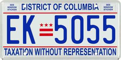 DC license plate EK5055