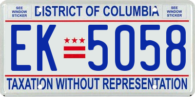 DC license plate EK5058