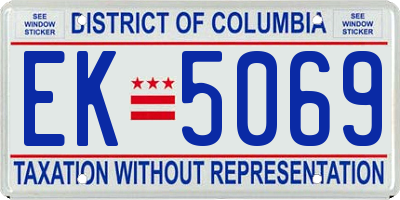 DC license plate EK5069