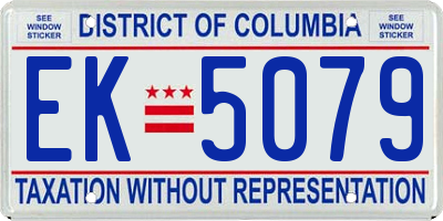 DC license plate EK5079