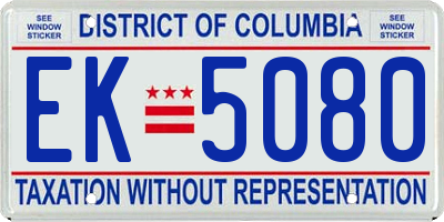DC license plate EK5080