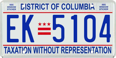 DC license plate EK5104