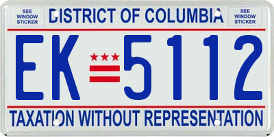 DC license plate EK5112