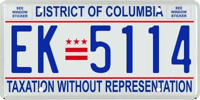 DC license plate EK5114