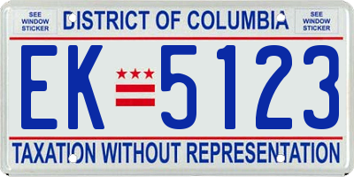 DC license plate EK5123