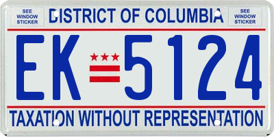DC license plate EK5124