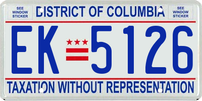 DC license plate EK5126