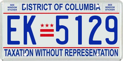 DC license plate EK5129
