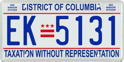 DC license plate EK5131