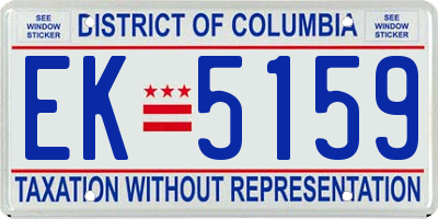 DC license plate EK5159
