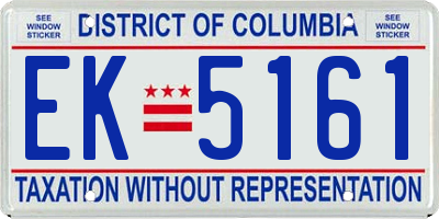 DC license plate EK5161