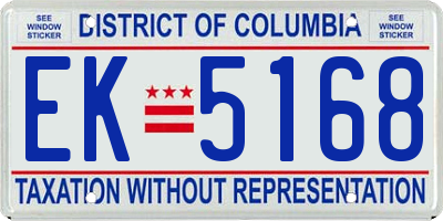 DC license plate EK5168