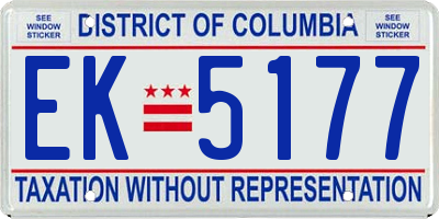 DC license plate EK5177