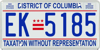 DC license plate EK5185