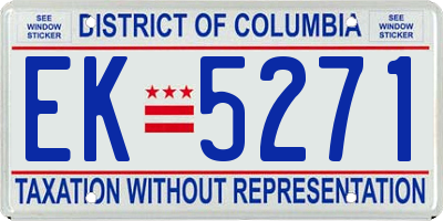 DC license plate EK5271