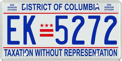 DC license plate EK5272