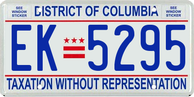 DC license plate EK5295