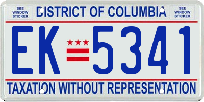 DC license plate EK5341