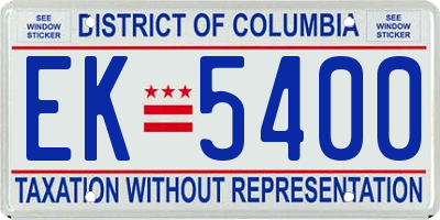 DC license plate EK5400