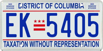 DC license plate EK5405