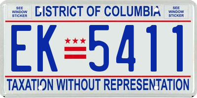 DC license plate EK5411
