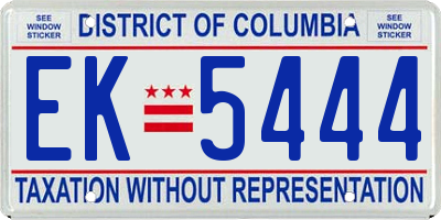 DC license plate EK5444