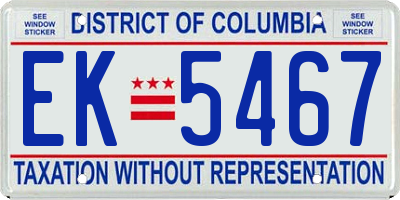 DC license plate EK5467