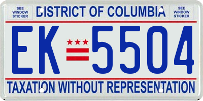 DC license plate EK5504