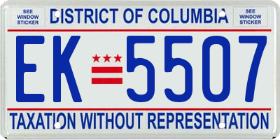 DC license plate EK5507