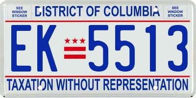 DC license plate EK5513
