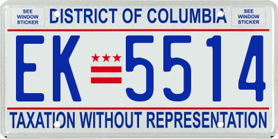 DC license plate EK5514