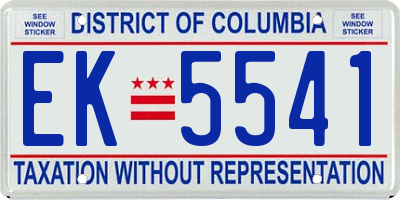 DC license plate EK5541