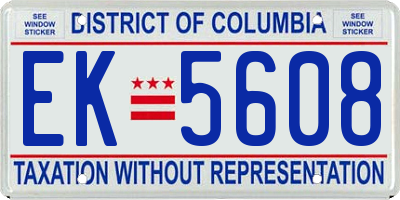 DC license plate EK5608