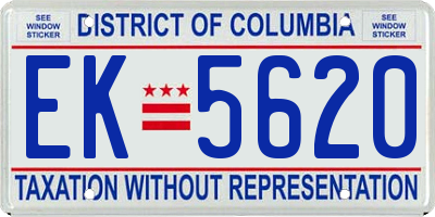 DC license plate EK5620