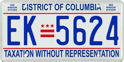 DC license plate EK5624