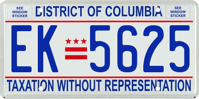 DC license plate EK5625