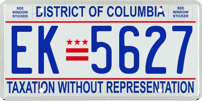DC license plate EK5627