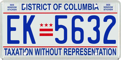 DC license plate EK5632