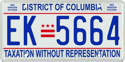 DC license plate EK5664