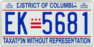 DC license plate EK5681