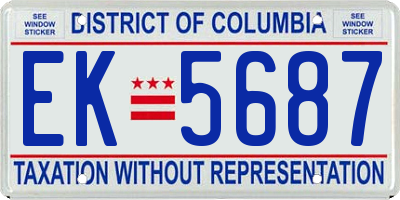 DC license plate EK5687