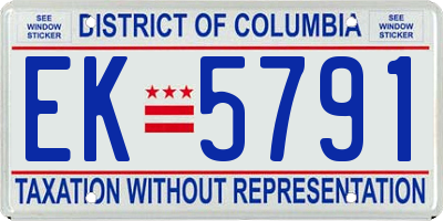 DC license plate EK5791