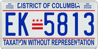 DC license plate EK5813