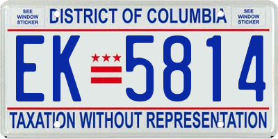DC license plate EK5814