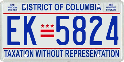 DC license plate EK5824