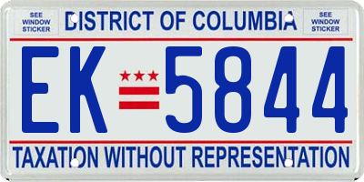 DC license plate EK5844