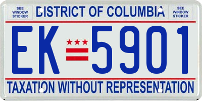 DC license plate EK5901