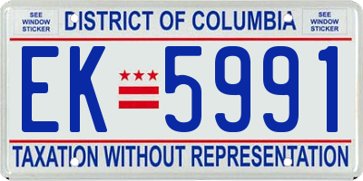 DC license plate EK5991