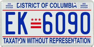 DC license plate EK6090