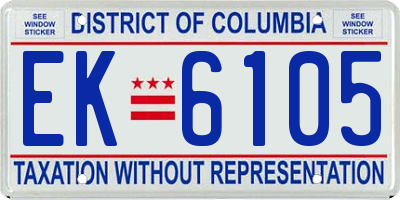 DC license plate EK6105